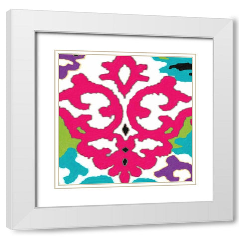 COLORFUL MOTIF V White Modern Wood Framed Art Print with Double Matting by Greene, Taylor