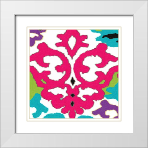 COLORFUL MOTIF V White Modern Wood Framed Art Print with Double Matting by Greene, Taylor