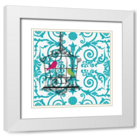 CHEVRON BIRD II White Modern Wood Framed Art Print with Double Matting by Greene, Taylor