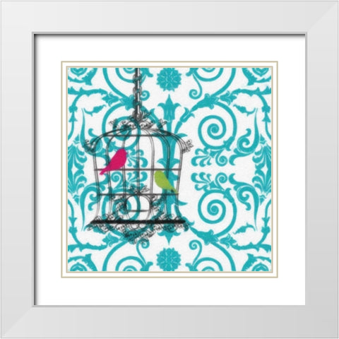 CHEVRON BIRD II White Modern Wood Framed Art Print with Double Matting by Greene, Taylor