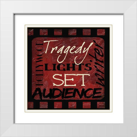 LIGHTS SET TYPOGRAPHY White Modern Wood Framed Art Print with Double Matting by Greene, Taylor