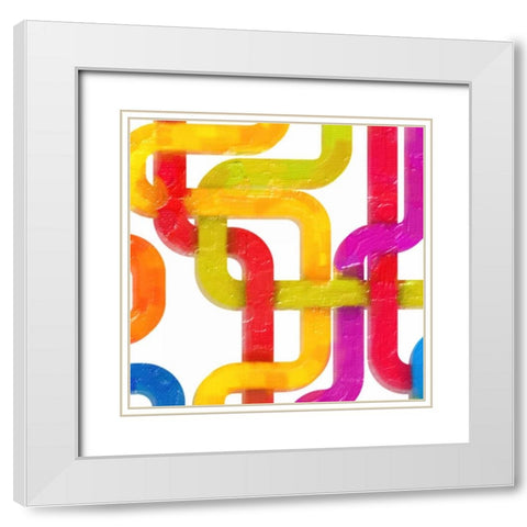 GEOMETRIC LINE I White Modern Wood Framed Art Print with Double Matting by Greene, Taylor