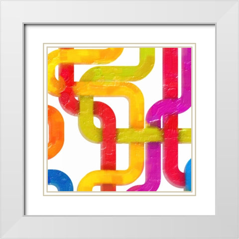 GEOMETRIC LINE I White Modern Wood Framed Art Print with Double Matting by Greene, Taylor
