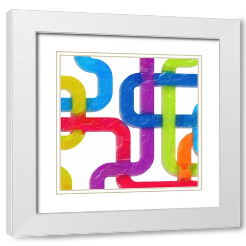 GEOMETRIC LINE II White Modern Wood Framed Art Print with Double Matting by Greene, Taylor