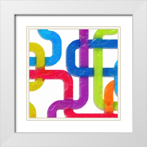 GEOMETRIC LINE II White Modern Wood Framed Art Print with Double Matting by Greene, Taylor