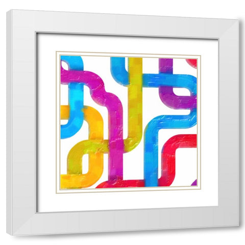 GEOMETRIC LINE III White Modern Wood Framed Art Print with Double Matting by Greene, Taylor