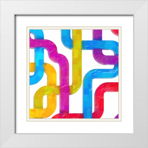 GEOMETRIC LINE III White Modern Wood Framed Art Print with Double Matting by Greene, Taylor