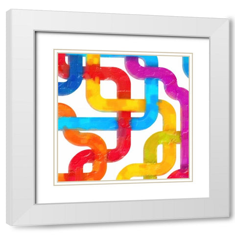 GEOMETRIC LINE IV White Modern Wood Framed Art Print with Double Matting by Greene, Taylor