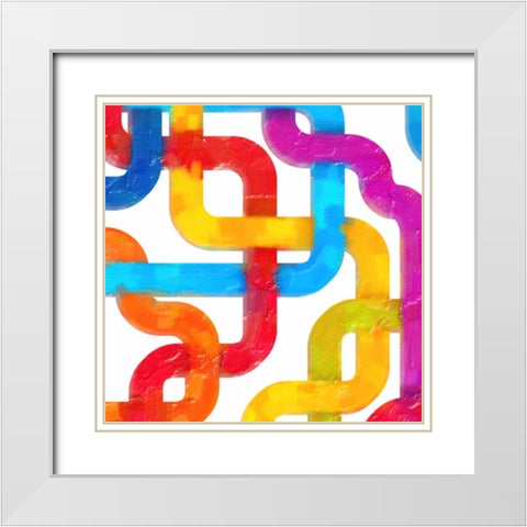 GEOMETRIC LINE IV White Modern Wood Framed Art Print with Double Matting by Greene, Taylor