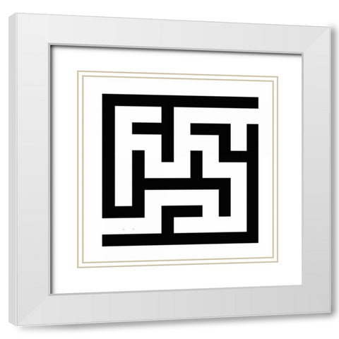 LABYRINTH I White Modern Wood Framed Art Print with Double Matting by Greene, Taylor