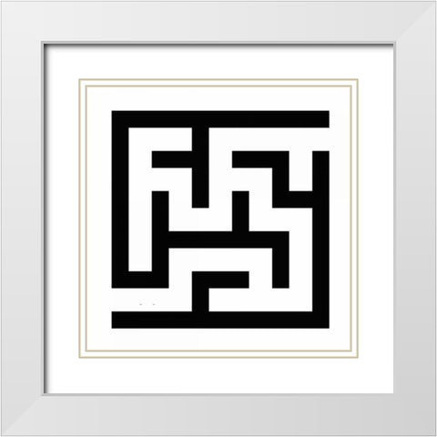 LABYRINTH I White Modern Wood Framed Art Print with Double Matting by Greene, Taylor