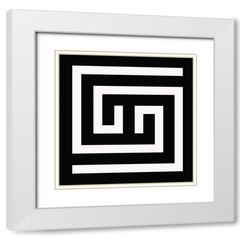 LABYRINTH III E White Modern Wood Framed Art Print with Double Matting by Greene, Taylor