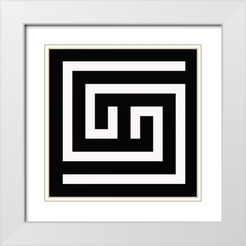 LABYRINTH III E White Modern Wood Framed Art Print with Double Matting by Greene, Taylor