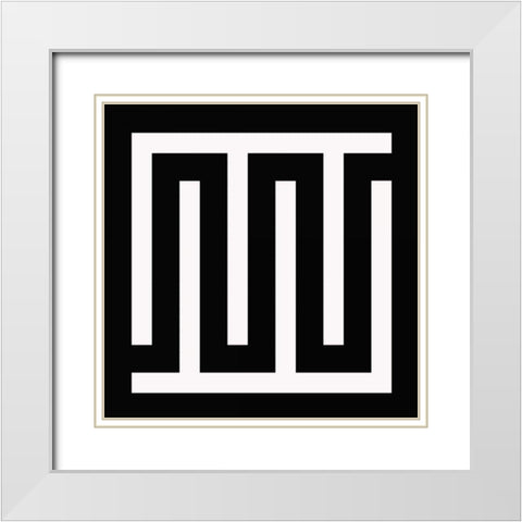 LABYRINTH IV G White Modern Wood Framed Art Print with Double Matting by Greene, Taylor