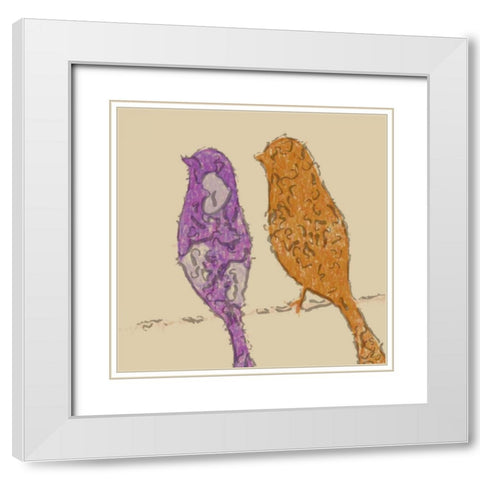 AVIAN DUO White Modern Wood Framed Art Print with Double Matting by Greene, Taylor