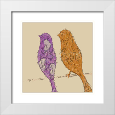 AVIAN DUO White Modern Wood Framed Art Print with Double Matting by Greene, Taylor
