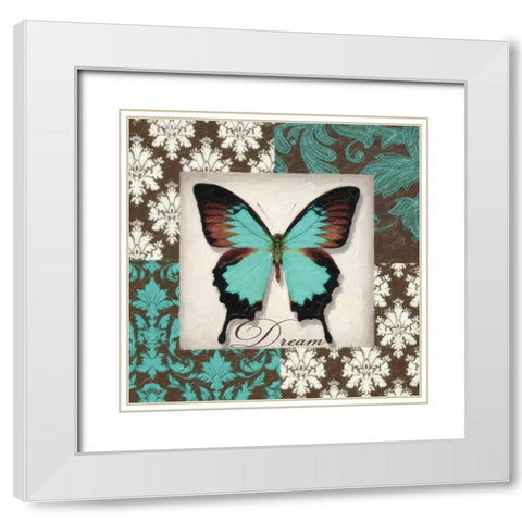 DREAM BUTTERFLY White Modern Wood Framed Art Print with Double Matting by Greene, Taylor