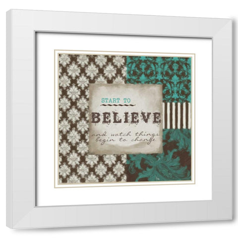 Start to Believe White Modern Wood Framed Art Print with Double Matting by Greene, Taylor