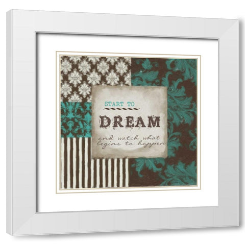 Start To Dream White Modern Wood Framed Art Print with Double Matting by Greene, Taylor