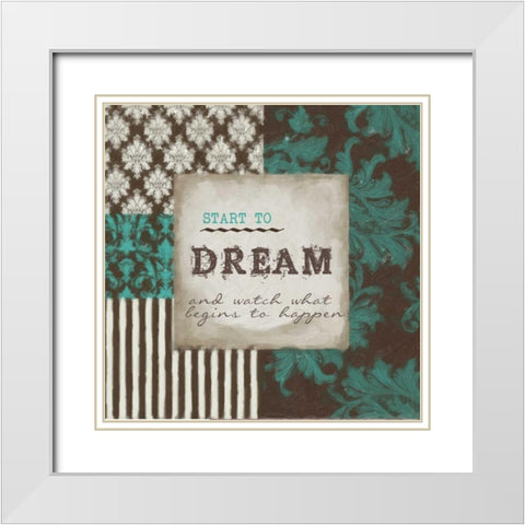 Start To Dream White Modern Wood Framed Art Print with Double Matting by Greene, Taylor