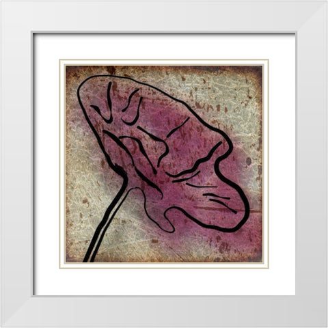 Plum Floral On Silver II White Modern Wood Framed Art Print with Double Matting by Greene, Taylor