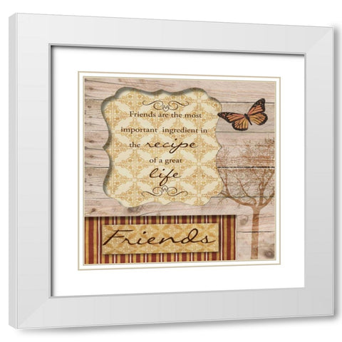 Friends Are The Best White Modern Wood Framed Art Print with Double Matting by Greene, Taylor