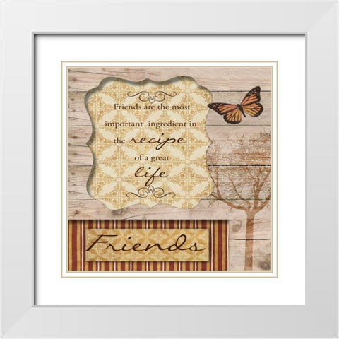 Friends Are The Best White Modern Wood Framed Art Print with Double Matting by Greene, Taylor