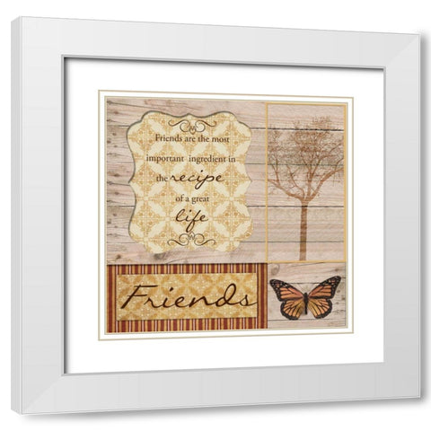 FRIENDS ARE THE BEST White Modern Wood Framed Art Print with Double Matting by Greene, Taylor
