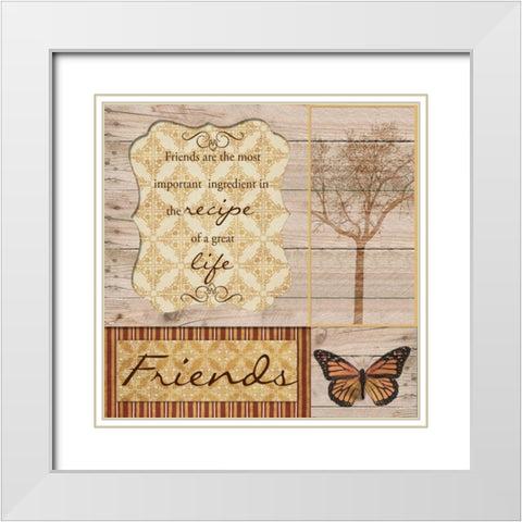 FRIENDS ARE THE BEST White Modern Wood Framed Art Print with Double Matting by Greene, Taylor