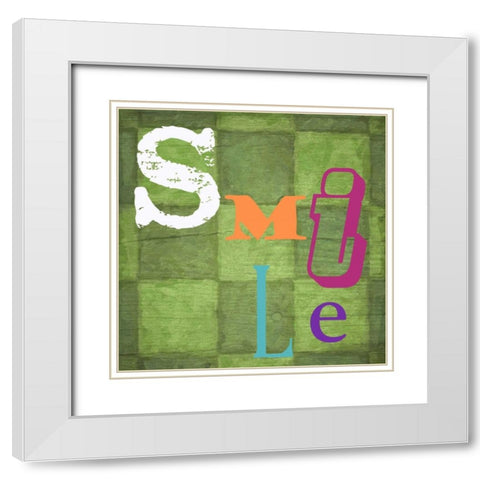 Smile White Modern Wood Framed Art Print with Double Matting by Greene, Taylor