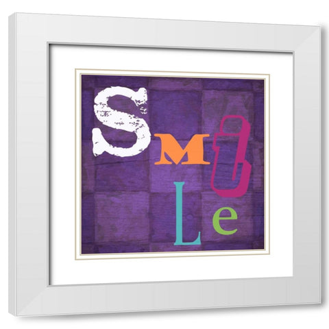 Smile Purple White Modern Wood Framed Art Print with Double Matting by Greene, Taylor
