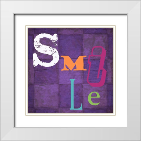 Smile Purple White Modern Wood Framed Art Print with Double Matting by Greene, Taylor