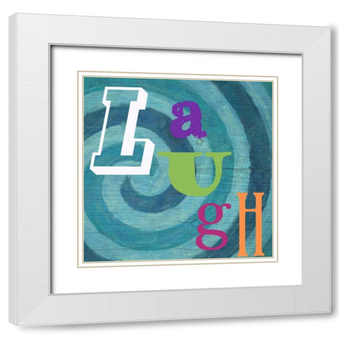 Laugh Swirl White Modern Wood Framed Art Print with Double Matting by Greene, Taylor