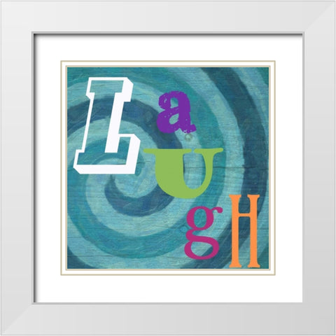 Laugh Swirl White Modern Wood Framed Art Print with Double Matting by Greene, Taylor