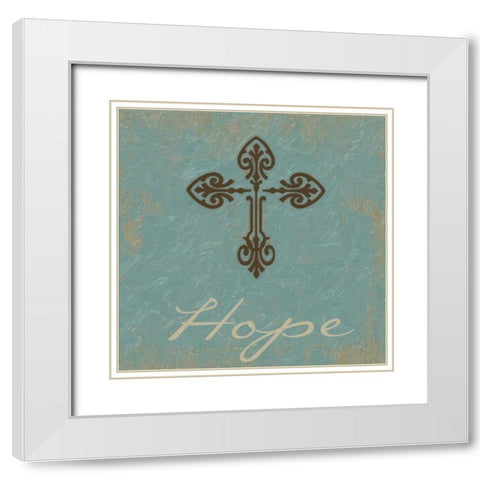 Hope White Modern Wood Framed Art Print with Double Matting by Greene, Taylor