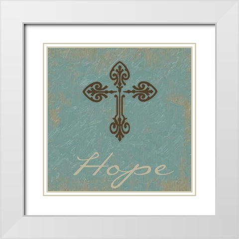 Hope White Modern Wood Framed Art Print with Double Matting by Greene, Taylor