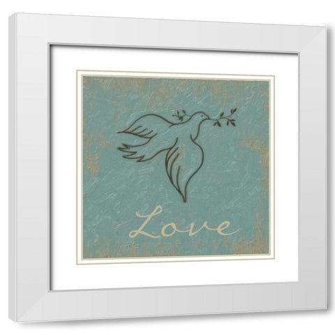 Love White Modern Wood Framed Art Print with Double Matting by Greene, Taylor