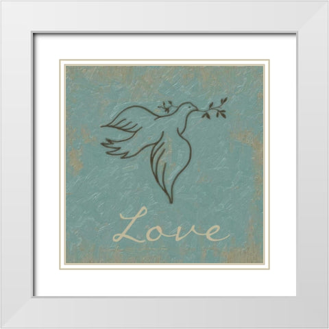 Love White Modern Wood Framed Art Print with Double Matting by Greene, Taylor