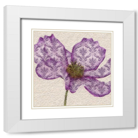 PATTEREND PETALS I White Modern Wood Framed Art Print with Double Matting by Greene, Taylor