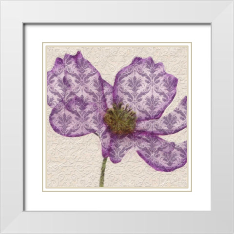 PATTEREND PETALS I White Modern Wood Framed Art Print with Double Matting by Greene, Taylor
