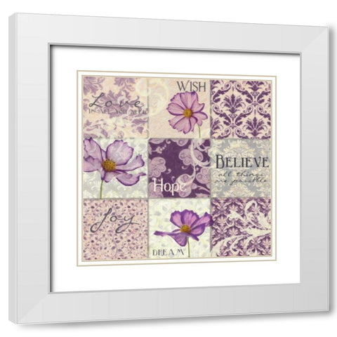 Plum Patch White Modern Wood Framed Art Print with Double Matting by Greene, Taylor