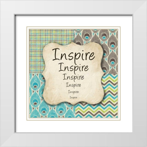 INSPIRES White Modern Wood Framed Art Print with Double Matting by Greene, Taylor
