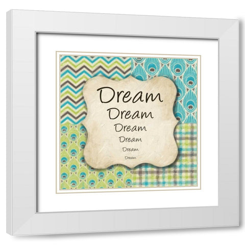 DREAMS White Modern Wood Framed Art Print with Double Matting by Greene, Taylor