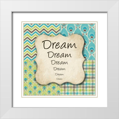 DREAMS White Modern Wood Framed Art Print with Double Matting by Greene, Taylor