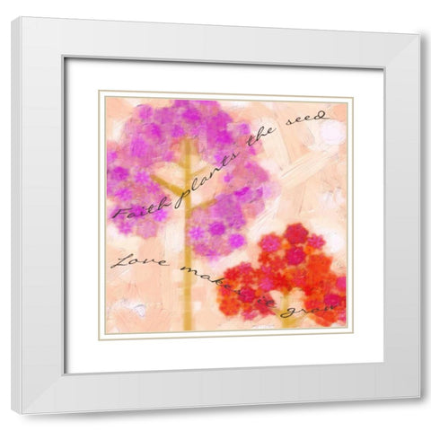Faith Plants The Seed White Modern Wood Framed Art Print with Double Matting by Greene, Taylor
