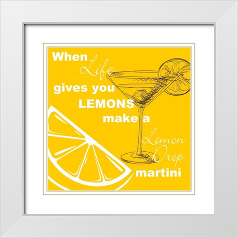 Lemon Drop White Modern Wood Framed Art Print with Double Matting by Greene, Taylor