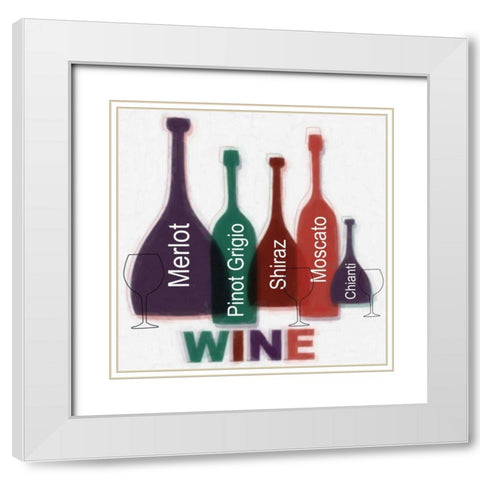 WINE White Modern Wood Framed Art Print with Double Matting by Greene, Taylor
