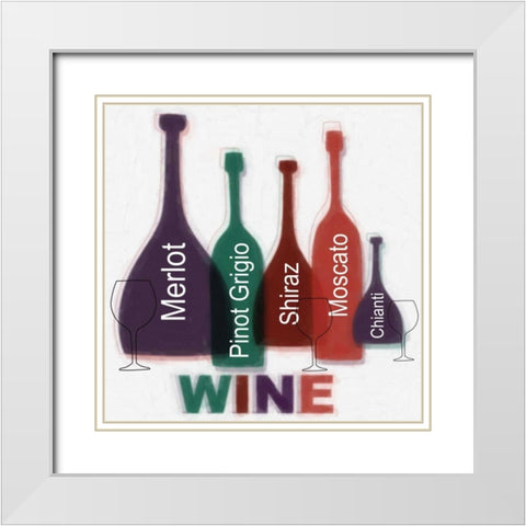 WINE White Modern Wood Framed Art Print with Double Matting by Greene, Taylor