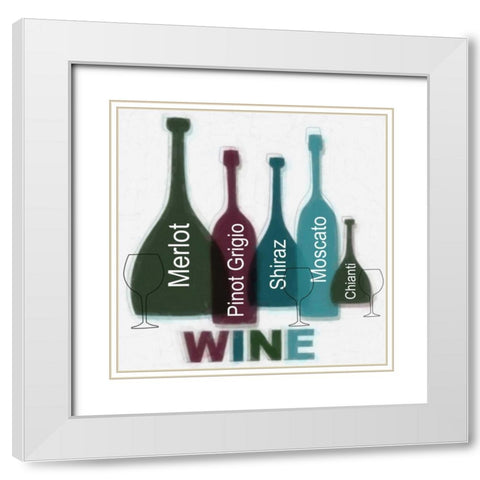 WINE B White Modern Wood Framed Art Print with Double Matting by Greene, Taylor