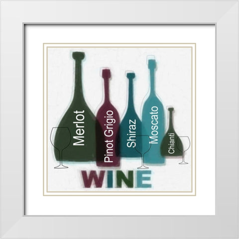 WINE B White Modern Wood Framed Art Print with Double Matting by Greene, Taylor
